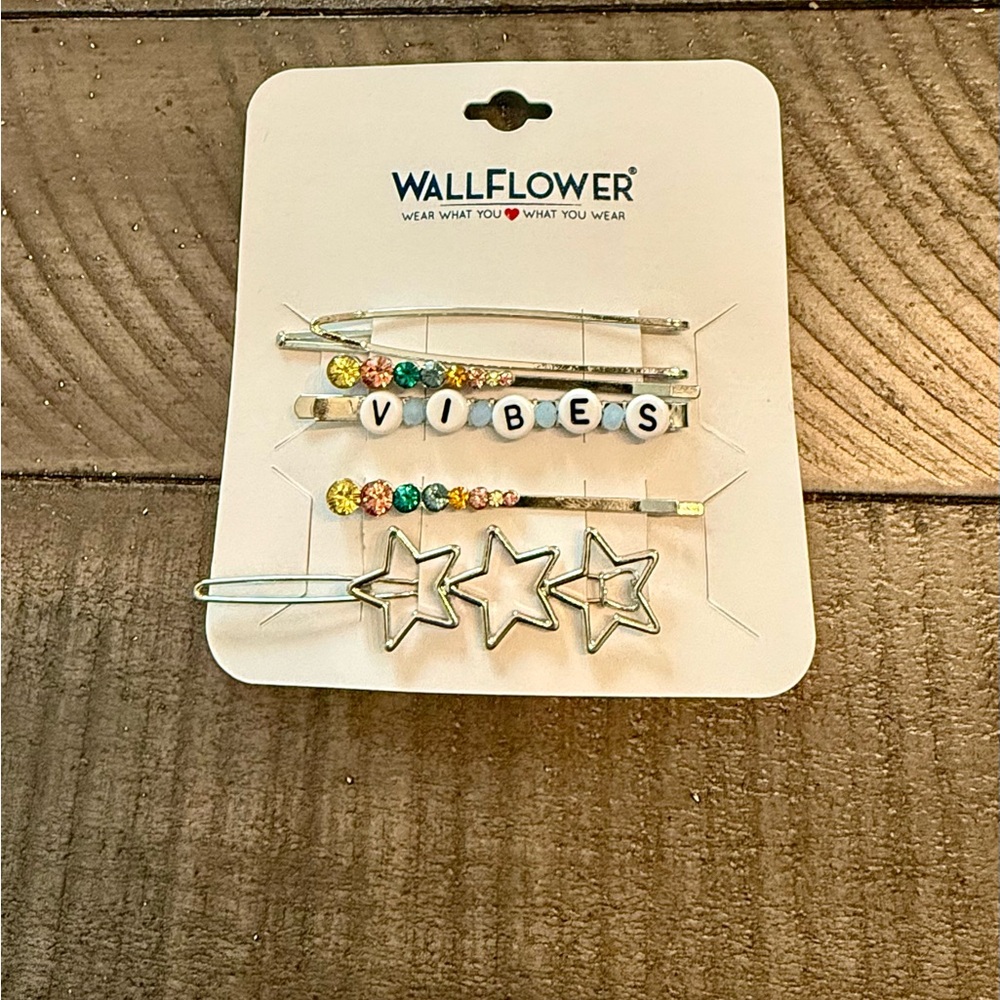 Wallflower Kids Multicolor Beaded & Silver Star Hair Clip Set